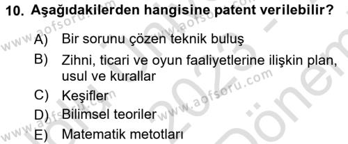 Web’de Telif Hakları ve Etik Dersi 2023 - 2024 Yılı (Final) Dönem Sonu Sınavı 10. Soru