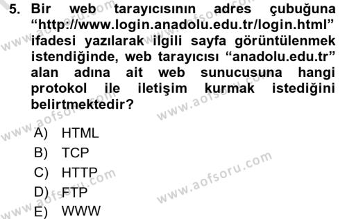 Web Tabanlı Kodlama Dersi 2017 - 2018 Yılı (Vize) Ara Sınavı 5. Soru