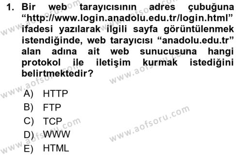 Web Tabanlı Kodlama Dersi 2023 - 2024 Yılı Yaz Okulu Sınavı 1. Soru