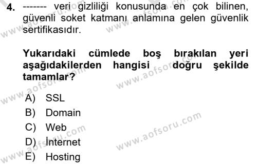 Web Tasarımı Satış ve Pazarlama Dersi 2021 - 2022 Yılı (Vize) Ara Sınavı 4. Soru