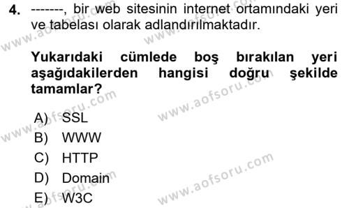 Web Tasarımı Satış ve Pazarlama Dersi 2023 - 2024 Yılı (Vize) Ara Sınavı 4. Soru