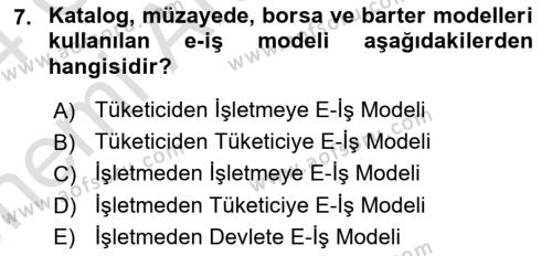 Web Tasarımı Satış ve Pazarlama Dersi 2023 - 2024 Yılı (Vize) Ara Sınavı 7. Soru