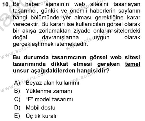 Görsel Web Tasarımı Dersi 2017 - 2018 Yılı (Vize) Ara Sınavı 10. Soru