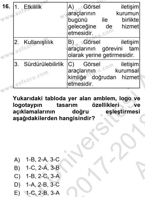 Görsel Web Tasarımı Dersi 2017 - 2018 Yılı (Vize) Ara Sınavı 16. Soru