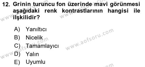 Görsel Web Tasarımı Dersi 2022 - 2023 Yılı (Final) Dönem Sonu Sınavı 12. Soru