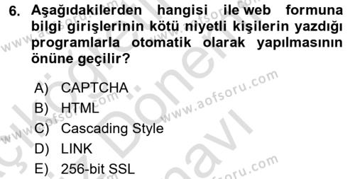 Görsel Web Tasarımı Dersi 2022 - 2023 Yılı (Final) Dönem Sonu Sınavı 6. Soru