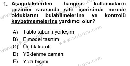 Görsel Web Tasarımı Dersi 2022 - 2023 Yılı Yaz Okulu Sınavı 1. Soru