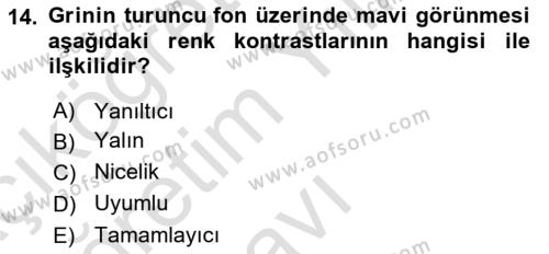 Görsel Web Tasarımı Dersi 2022 - 2023 Yılı Yaz Okulu Sınavı 14. Soru