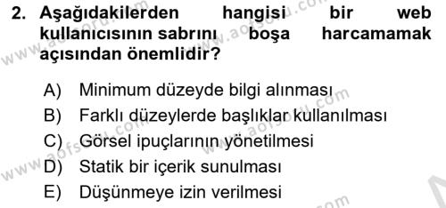 Görsel Web Tasarımı Dersi 2022 - 2023 Yılı Yaz Okulu Sınavı 2. Soru