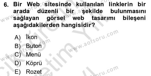 Görsel Web Tasarımı Dersi 2022 - 2023 Yılı Yaz Okulu Sınavı 6. Soru