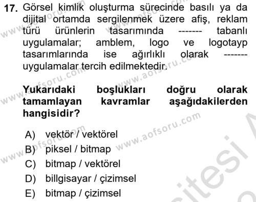 Görsel Web Tasarımı Dersi 2023 - 2024 Yılı (Vize) Ara Sınavı 17. Soru