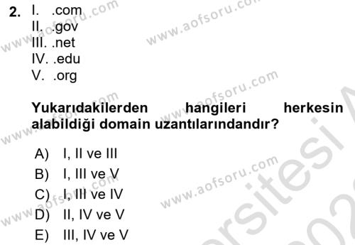 İnternet Tabanlı Programlama Dersi 2021 - 2022 Yılı Yaz Okulu Sınavı 2. Soru