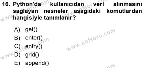 İnternet Tabanlı Programlama Dersi 2023 - 2024 Yılı (Final) Dönem Sonu Sınavı 16. Soru