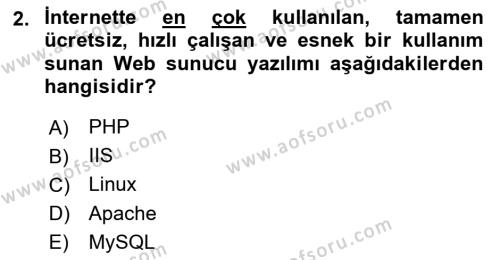 İnternet Tabanlı Programlama Dersi 2023 - 2024 Yılı (Final) Dönem Sonu Sınavı 2. Soru