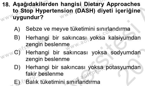 Yaşlılarda Görülebilecek Sorunlar Ve Bakım Hizmetleri Dersi 2023 - 2024 Yılı (Vize) Ara Sınavı 18. Soru