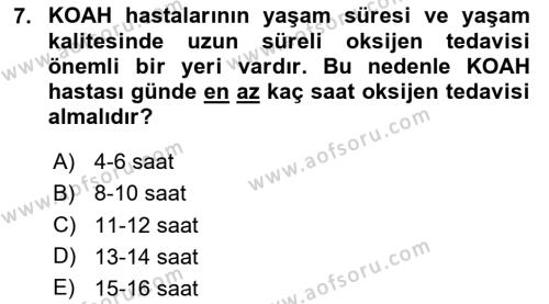 Yaşlılarda Görülebilecek Sorunlar Ve Bakım Hizmetleri Dersi 2023 - 2024 Yılı (Final) Dönem Sonu Sınavı 7. Soru