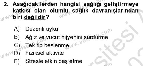 Psiko-Sosyal Rehabilitasyon Dersi 2023 - 2024 Yılı (Final) Dönem Sonu Sınavı 2. Soru