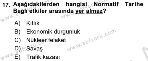 Yaşlı Psikolojisi Dersi 2021 - 2022 Yılı (Vize) Ara Sınavı 17. Soru