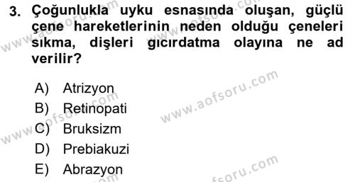 Yaşlı Psikolojisi Dersi 2022 - 2023 Yılı Yaz Okulu Sınavı 3. Soru