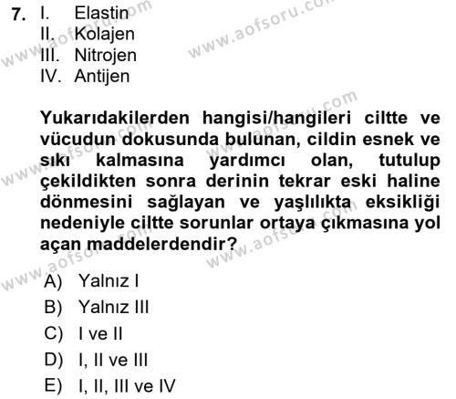 Yaşlı Psikolojisi Dersi 2023 - 2024 Yılı Yaz Okulu Sınavı 7. Soru