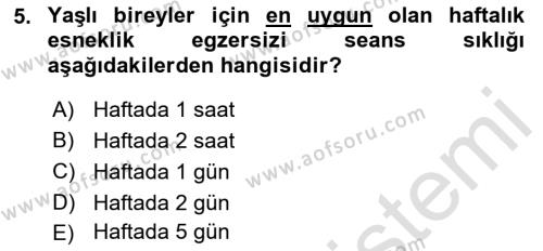 Fiziksel Rehabilitasyon Dersi 2022 - 2023 Yılı (Final) Dönem Sonu Sınavı 5. Soru