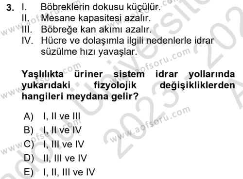 Fiziksel Rehabilitasyon Dersi 2023 - 2024 Yılı (Vize) Ara Sınavı 3. Soru