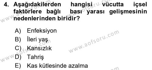 Fiziksel Rehabilitasyon Dersi 2023 - 2024 Yılı Yaz Okulu Sınavı 4. Soru