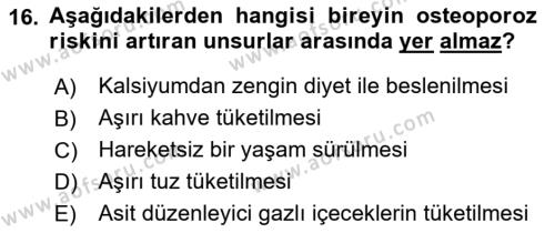 Temel Gerontoloji Dersi 2021 - 2022 Yılı (Vize) Ara Sınavı 16. Soru