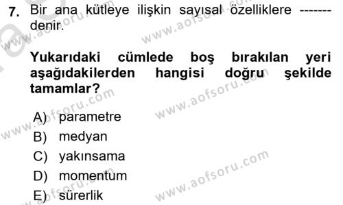 Temel Gerontoloji Dersi 2022 - 2023 Yılı (Vize) Ara Sınavı 7. Soru