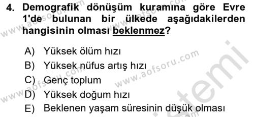 Temel Gerontoloji Dersi 2022 - 2023 Yılı Yaz Okulu Sınavı 4. Soru