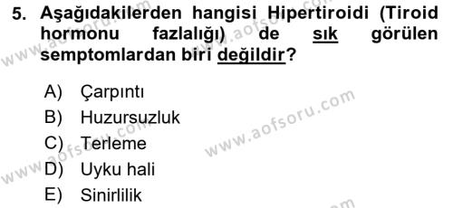 Temel Gerontoloji Dersi 2023 - 2024 Yılı (Final) Dönem Sonu Sınavı 5. Soru