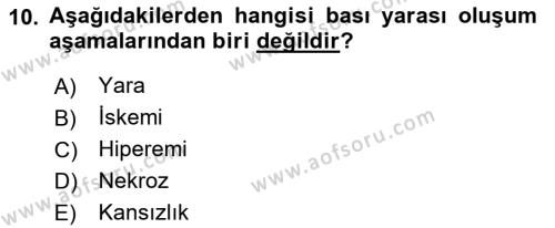 Yaşlı Bakımı İlke Ve Uygulamaları Dersi 2018 - 2019 Yılı 3 Ders Sınavı 10. Soru