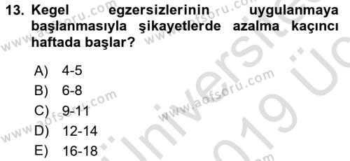 Yaşlı Bakımı İlke Ve Uygulamaları Dersi 2018 - 2019 Yılı 3 Ders Sınavı 13. Soru