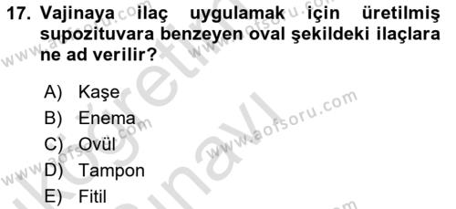 Yaşlı Bakımı İlke Ve Uygulamaları Dersi 2018 - 2019 Yılı 3 Ders Sınavı 17. Soru