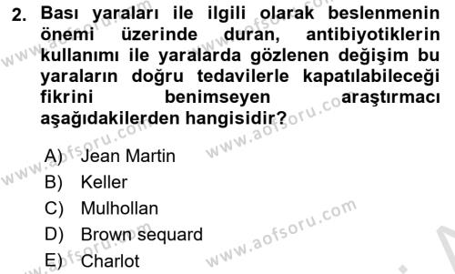 Yaşlı Bakımı İlke Ve Uygulamaları Dersi 2023 - 2024 Yılı (Final) Dönem Sonu Sınavı 2. Soru