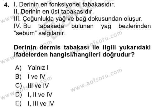 Yaşlı Bakımı İlke Ve Uygulamaları Dersi 2023 - 2024 Yılı (Final) Dönem Sonu Sınavı 4. Soru