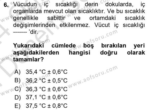 Yaşlı Bakımı İlke Ve Uygulamaları Dersi 2023 - 2024 Yılı (Final) Dönem Sonu Sınavı 6. Soru