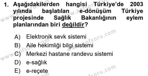 Evde Yaşlı Bakım Hizmetleri Dersi 2018 - 2019 Yılı 3 Ders Sınavı 1. Soru