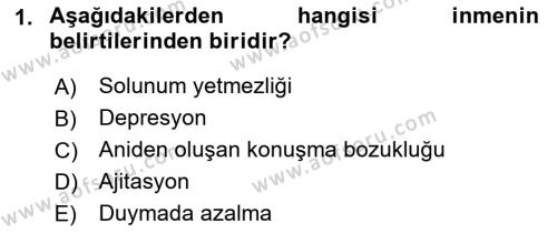 Evde Yaşlı Bakım Hizmetleri Dersi 2018 - 2019 Yılı (Final) Dönem Sonu Sınavı 1. Soru