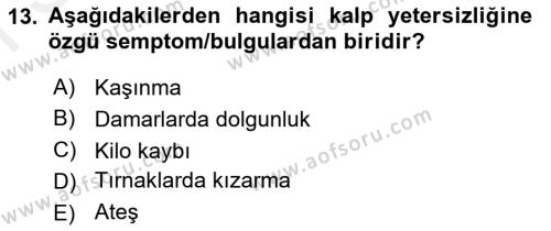 Evde Yaşlı Bakım Hizmetleri Dersi 2018 - 2019 Yılı (Final) Dönem Sonu Sınavı 13. Soru