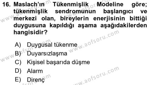 Yaşlılarda Çatışma Ve Stres Yönetimi 1 Dersi 2023 - 2024 Yılı (Final) Dönem Sonu Sınavı 16. Soru