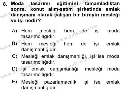 Yaşlılarda Davranış Sorunları Ve Uyum Dersi 2021 - 2022 Yılı (Vize) Ara Sınavı 8. Soru