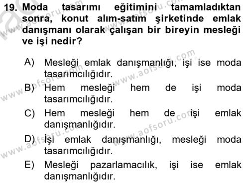 Yaşlılarda Davranış Sorunları Ve Uyum Dersi 2022 - 2023 Yılı (Vize) Ara Sınavı 19. Soru