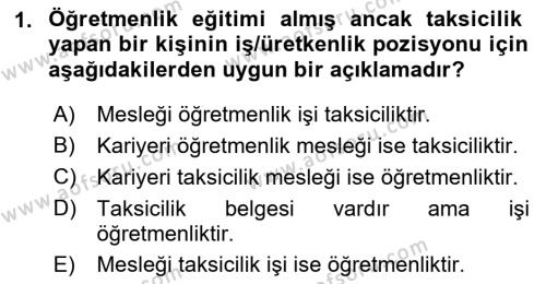 Yaşlılarda Davranış Sorunları Ve Uyum Dersi 2022 - 2023 Yılı Yaz Okulu Sınavı 1. Soru