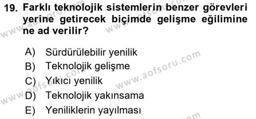 Bilişim Teknolojileri Dersi 2020 - 2021 Yılı Yaz Okulu Sınavı 19. Soru