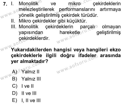 Bilişim Teknolojileri Dersi 2020 - 2021 Yılı Yaz Okulu Sınavı 7. Soru