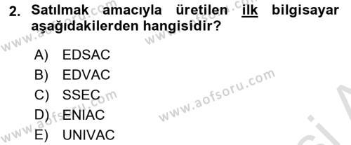 Bilişim Teknolojileri Dersi 2021 - 2022 Yılı (Vize) Ara Sınavı 2. Soru