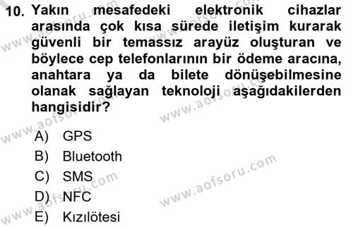 Bilişim Teknolojileri Dersi 2021 - 2022 Yılı (Final) Dönem Sonu Sınavı 10. Soru