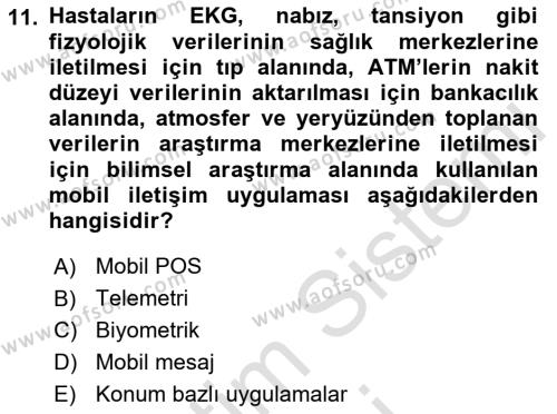 Bilişim Teknolojileri Dersi 2021 - 2022 Yılı (Final) Dönem Sonu Sınavı 11. Soru