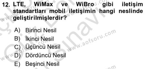 Bilişim Teknolojileri Dersi 2021 - 2022 Yılı (Final) Dönem Sonu Sınavı 12. Soru